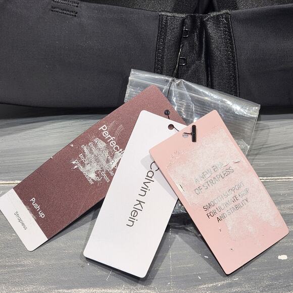 Calvin Klein Naked Glamour‎ Strapless Push-Up Bra 36C QF5677 Black - Picture 11 of 12